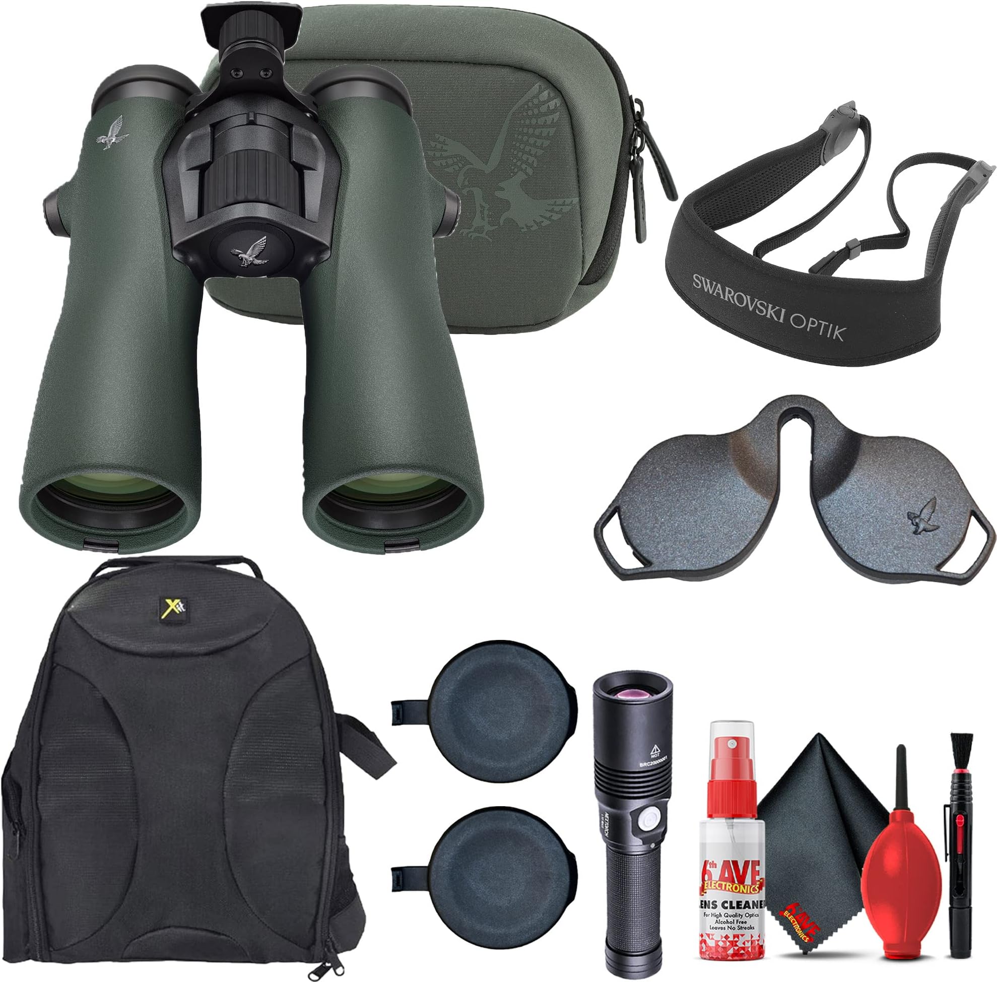 Swarovski 12x42 NL Pure Binoculars (Swarovski Green) with Padded Backpack