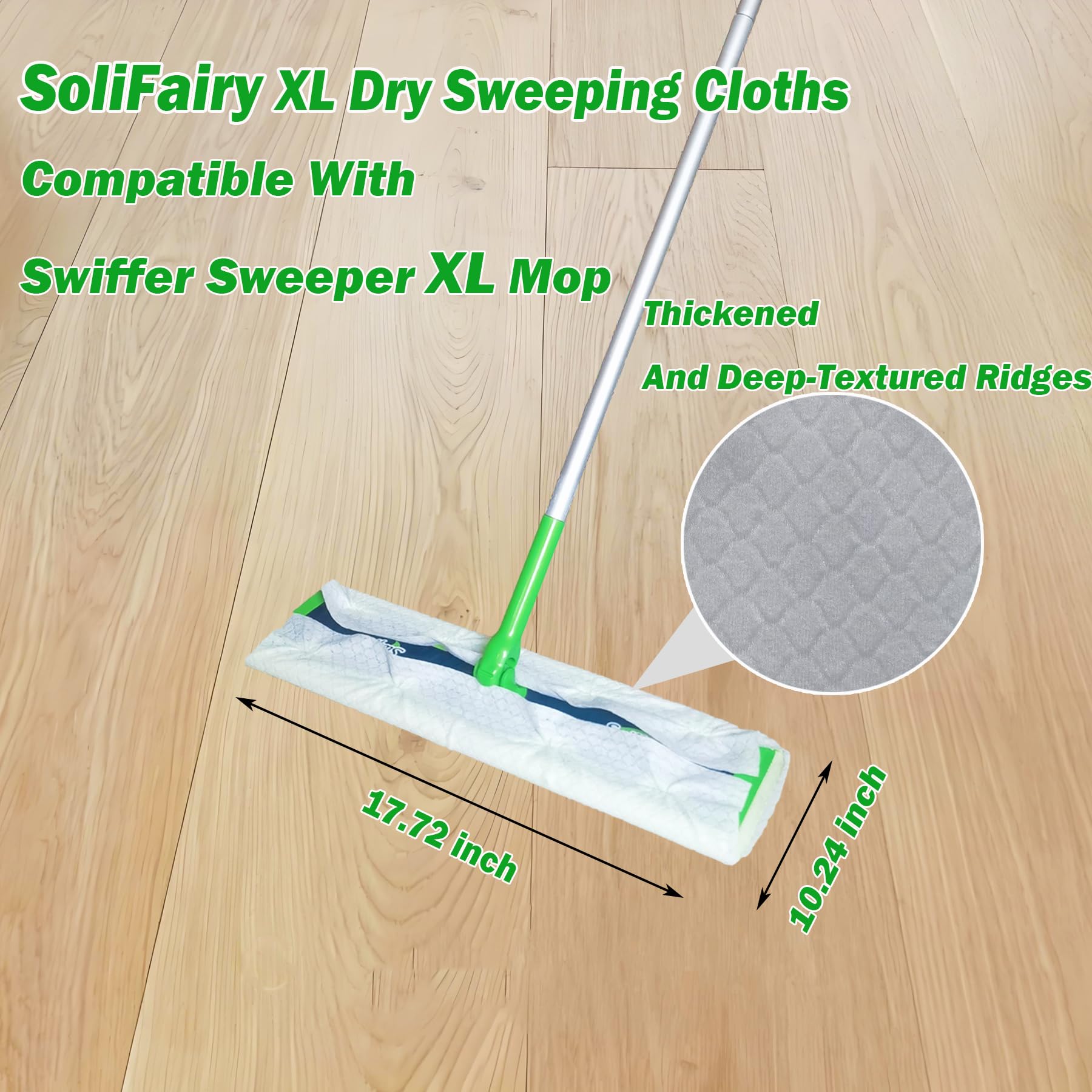 Recambios de paño de barrido en seco XL para trapeador Swiffer Sweeper XL, almohadillas secas desechables XL, repuestos de tela seca para polvo de pelo de mascotas, repuestos de tela seca resistente