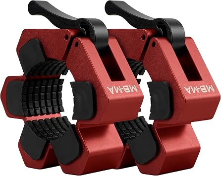 Valor Fitness Magnetic Barbell Collars Heavy-Duty Aluminum Weightlifting Clamps with Lever Lock for Olympic Bars Non-Slip Barbell Clips for Powerlifting, HIIT, and Strength Training