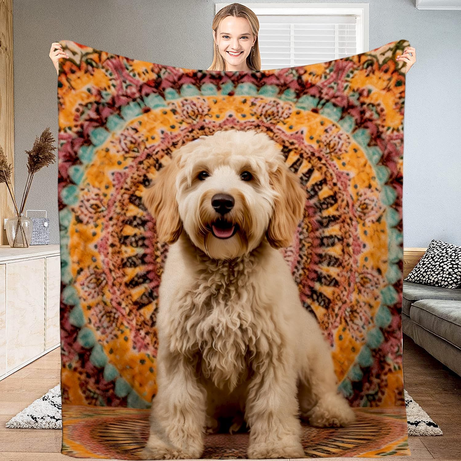 SATIGI Goldendoodle Blanket and Throw Golden Doodle Patern