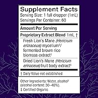 Vista 2 de Host Defense Extracto de Melena de León de Hongos - Suplemento Líquido de Melena de León para la Salud del Cerebro - Soporte de Hongos