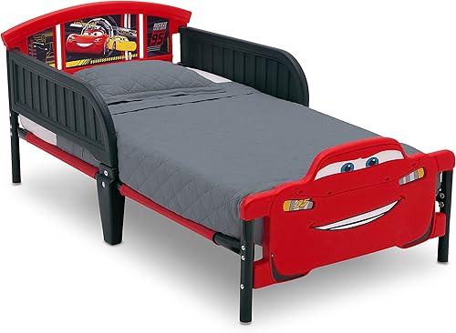 Miniatura 2 de Delta Children - Cama infantil con estribo 3D, DisneyPixar Cars 3 y Delta Children Disney Minnie Mouse 6 cubos de diseño y almacenamiento de