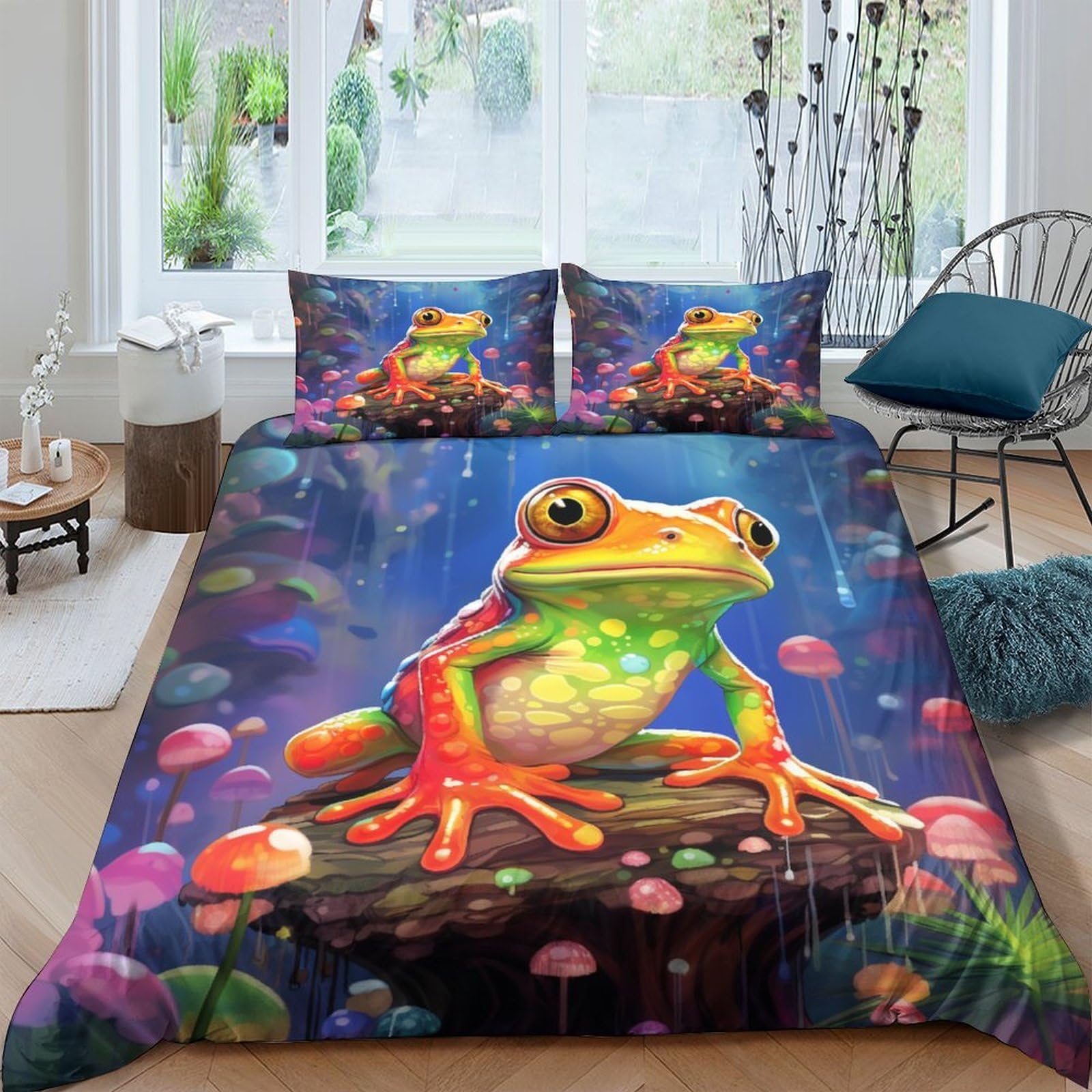 Housse de couette rainette tachetée 3D King 220x240 en microfibre