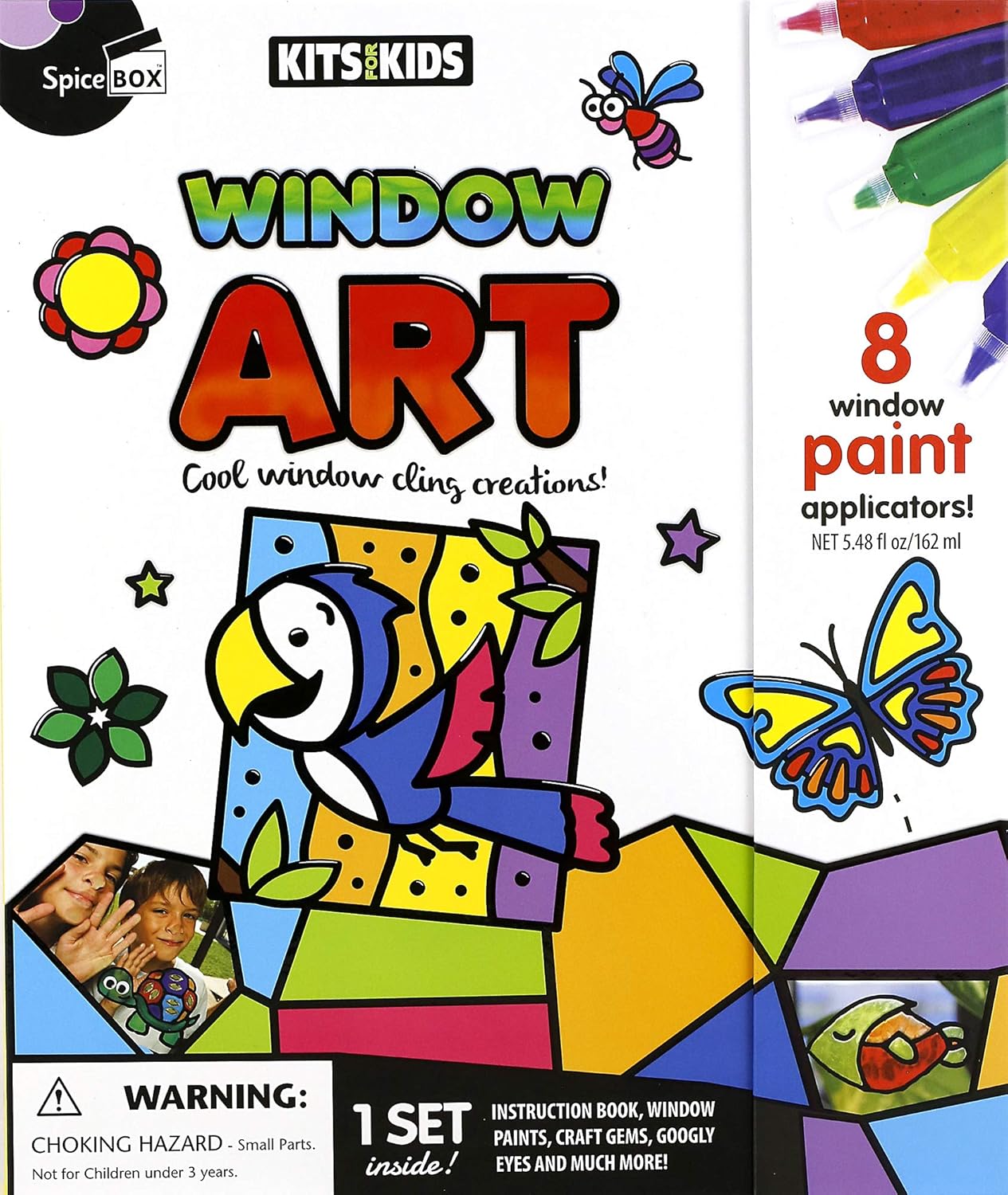SpiceBox Children's Activity Kits for Kids Window Art, Multi Colors, (SBX08080) : Toys & Games