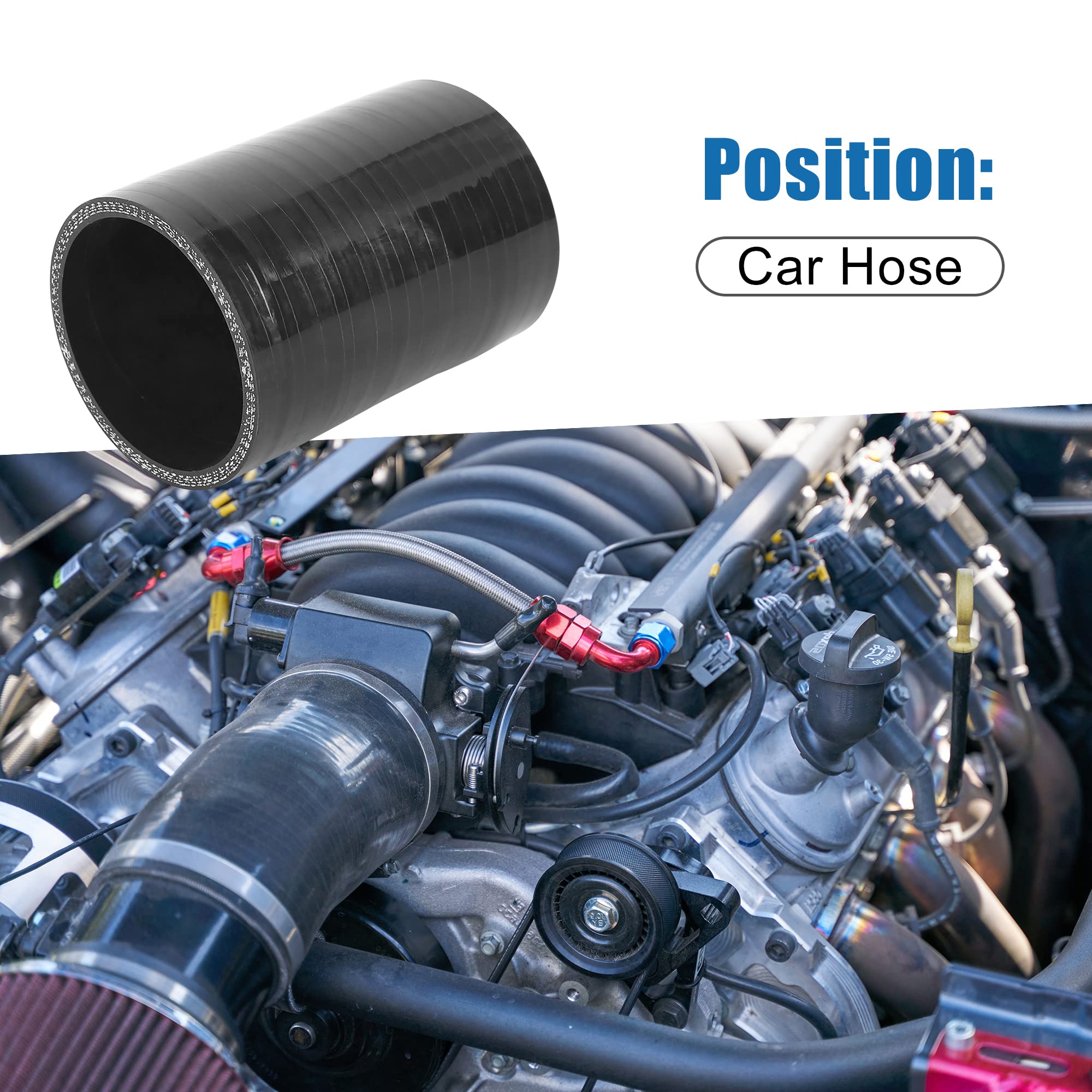 A ABSOPRO Auto Dritto Tubo Flessibile Accoppiatore Intercooler Tubo 65mm Nero Silicone