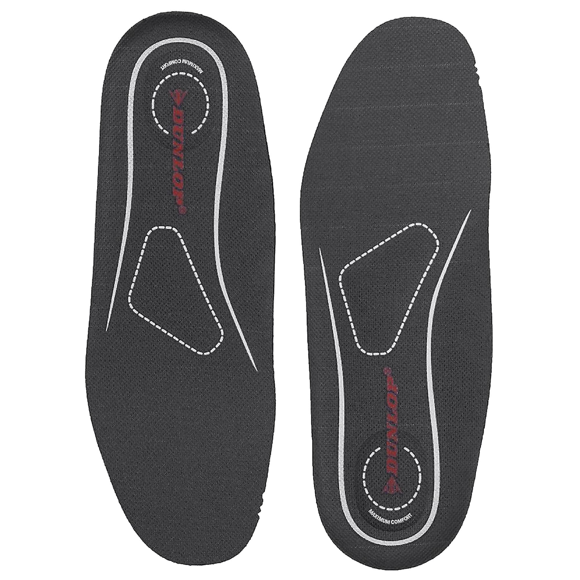 Dunlop - Semelles de soutien anti-odeurs - Unisexe (42 FR) (Noir)