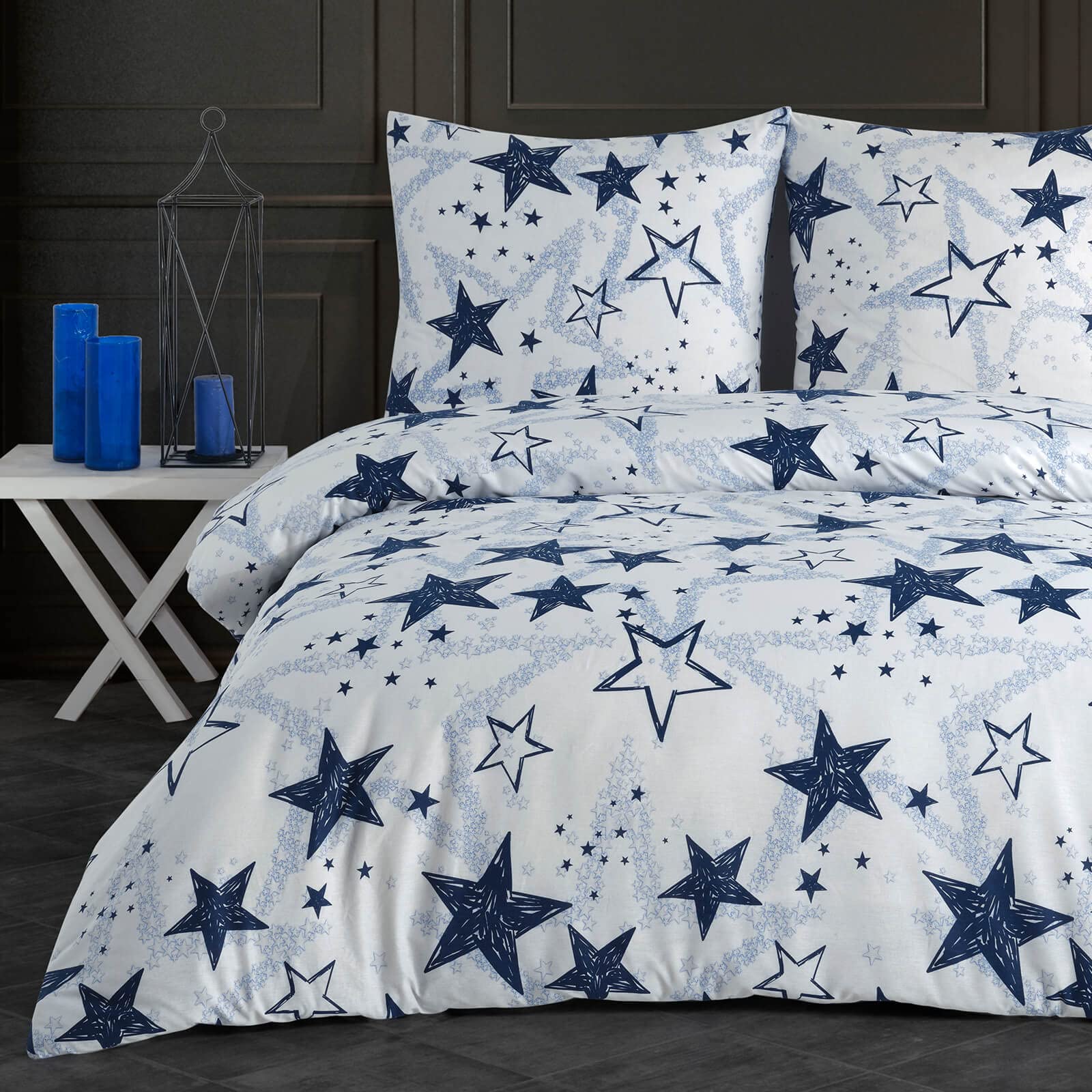 Buymax Bettwäsche 200x220 cm – Bettwäsche Set 3-teilig 200 x 220 cm, Renforcé 100% Baumwolle, Bettbezug mit 2 Kissenbezügen 80x80 cm, Oeko-TEX, Reißverschluss, weich und atmungsaktiv