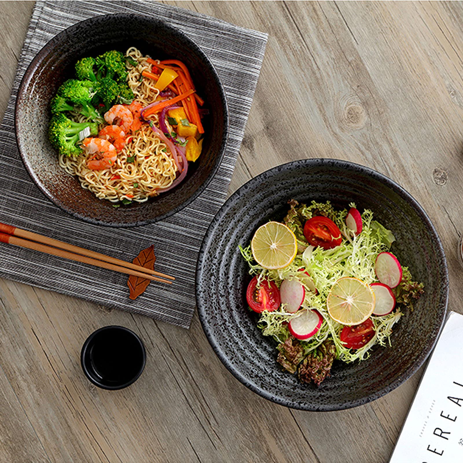 Bowl Ramen Set Di Ciotole Giapponesi Per Ramen, 20,3 Cm, In Ceramica Set Ciotole Ramen