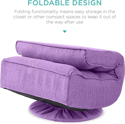 Miniatura 7 de Best Choice Products Silla plegable reclinable para juegos para el hogar, oficina, descanso, lectura con giro de 360 grados, 4 posiciones Gris,Negro