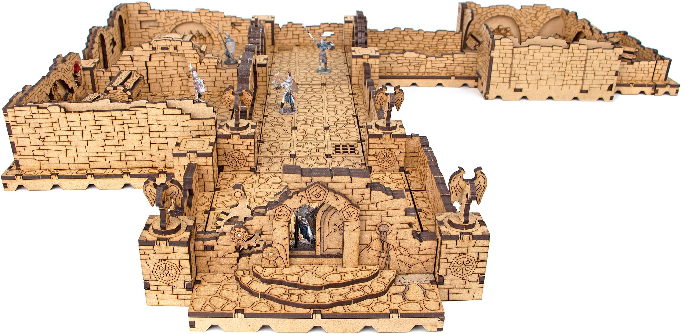 TowerRex Ancient Crypt Scatter Set D&D Terrain 3D Modular Tabletop Battle Mat Grid - DND Accessories for Dungeons & Dragons, Pathfinder, Warhammer - Wargaming Terrain for 25mm 32mm 28mm Miniatures