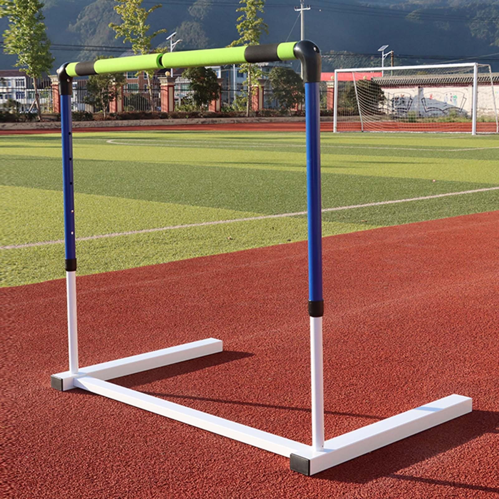 Genérico Vallas de Atletismo Ajustables de 76 a 106 cm, Vallas de fútbol Escolar con Barra Transversal giratoria de 180°, Entrenador de Vallas de Agilidad para Atletas de Pista, portátil