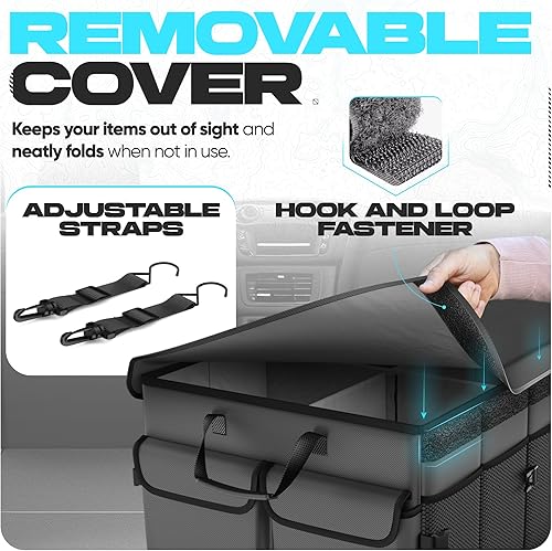 Miniatura 5 de FORTEM Organizador de maletero con enfriador para maletero de automóvil SUV, almacenamiento plegable, accesorios de automóvil para mujeres