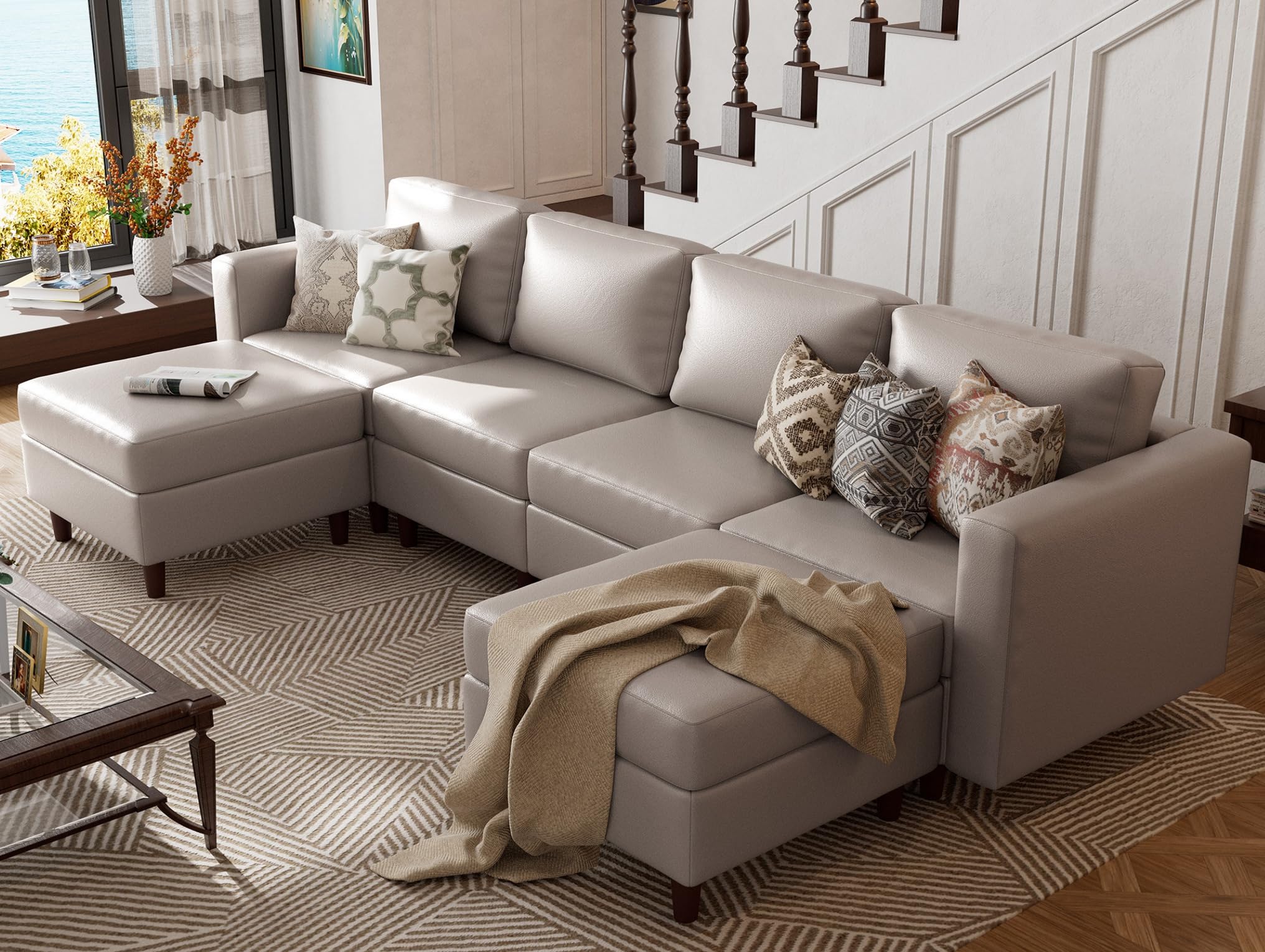 ABCASA Oversized Modular Sectional Sofa