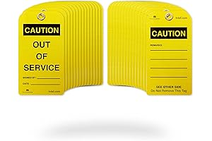 Tradesafe Caution: Out of Service Equipment Tags, 60-Pack
