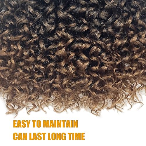 Miniatura 4 de Gogo Curl - 8 paquetes de cabello rizado de ganchillo de 14 pulgadas para mujeres negras color marrón oscuro ondulado rizos de playa cabello de