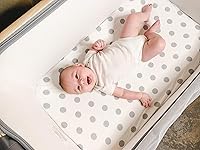 Vista 4 de Bassinet Bed Sheets – Bassinet Fitted Sheets 4 Pack – 100% Jersey Knit Cotton Cradle Sheets – Bassinet Bedding for Standard Size Oval or Rectangular