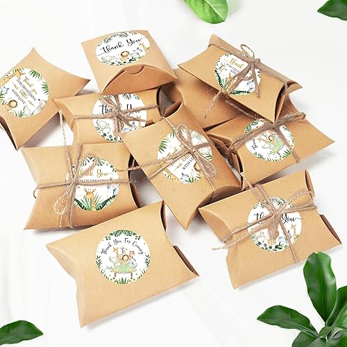 Miniatura 5 de 80 calcomanías de agradecimiento de safari en la selva, calcomanías de agradecimiento para baby shower, decoración de animales salvajes para fiesta