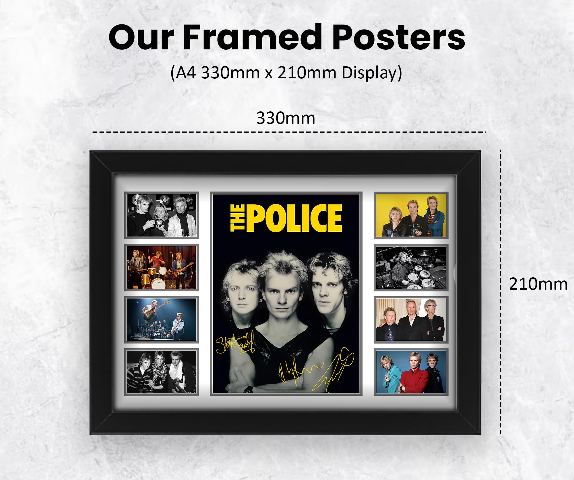 The Police Signed Poster Print - Limited Edition Autograph Fan Gift - Collectible Memorabilia Merchandise (Framed A3 (30x40cm)) - Image 3