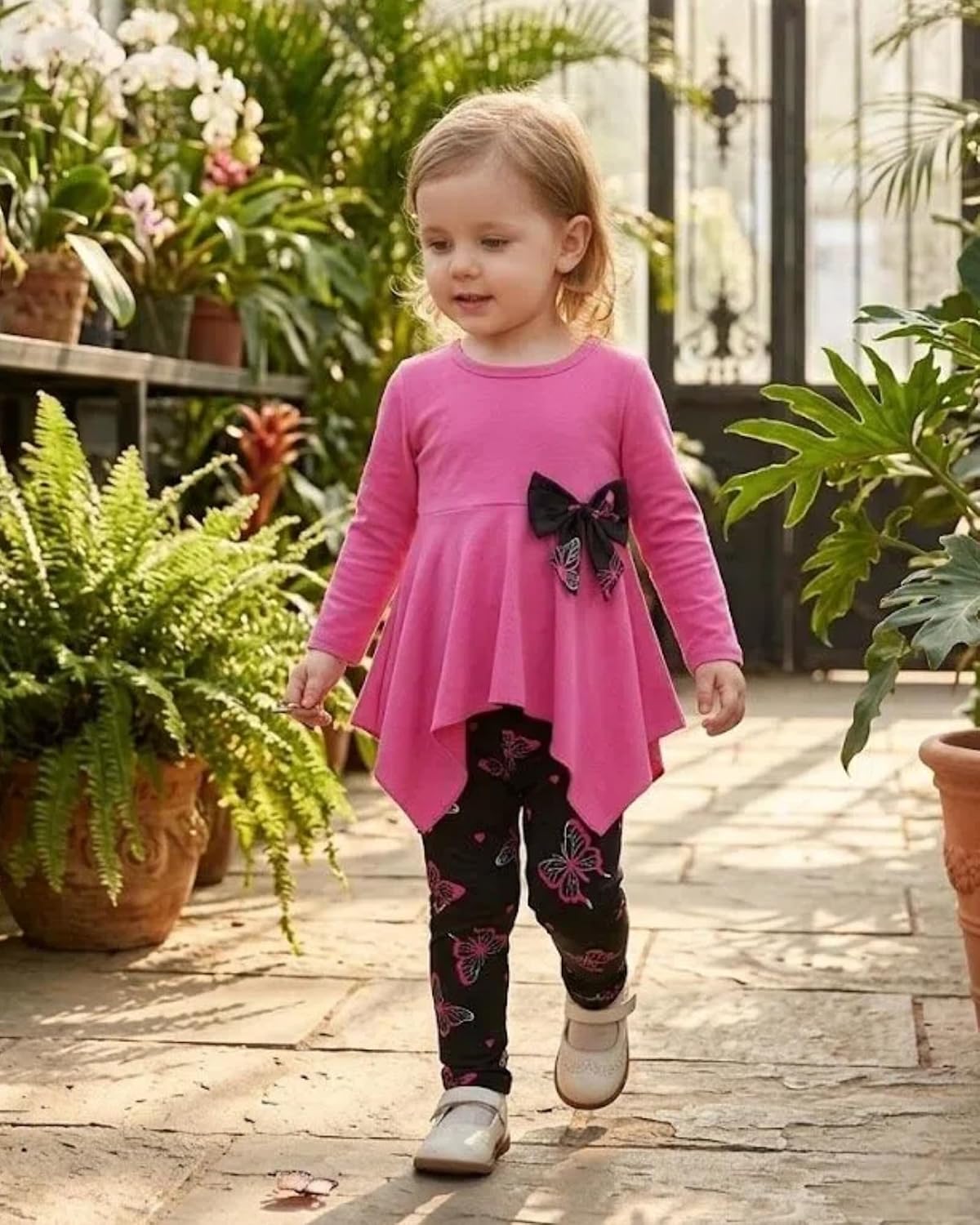 Kids Little Girls Clothes Toddler Fashion Fall Outfits Girls' Clothing Sets | Hi-Lo Top + Floral Pants,Cute,Fashion,Soft,Cotton,Perfect For School,Casual,Home,Outdoor,Holiday,Vacation,Gift,Birthday,Party