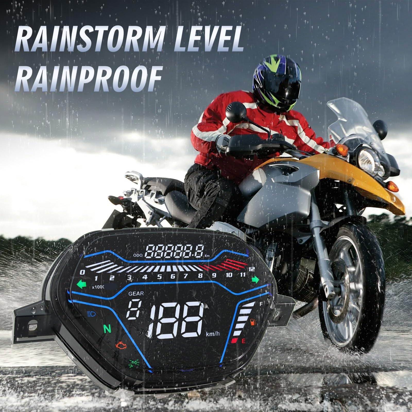 Contachilometri Tachimetro universale per moto contachilometri digitale LED multifunzione Dashboad per Brasile per Titan CG125