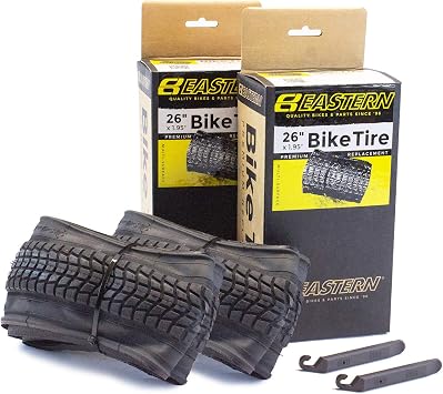 Eastern Bikes Premium Upgrade 26 x 1.95 Inch Tire with Tools. Fits Bicycles with 26 x 1.75 or 26 x 2.125 Rim or Wheels.