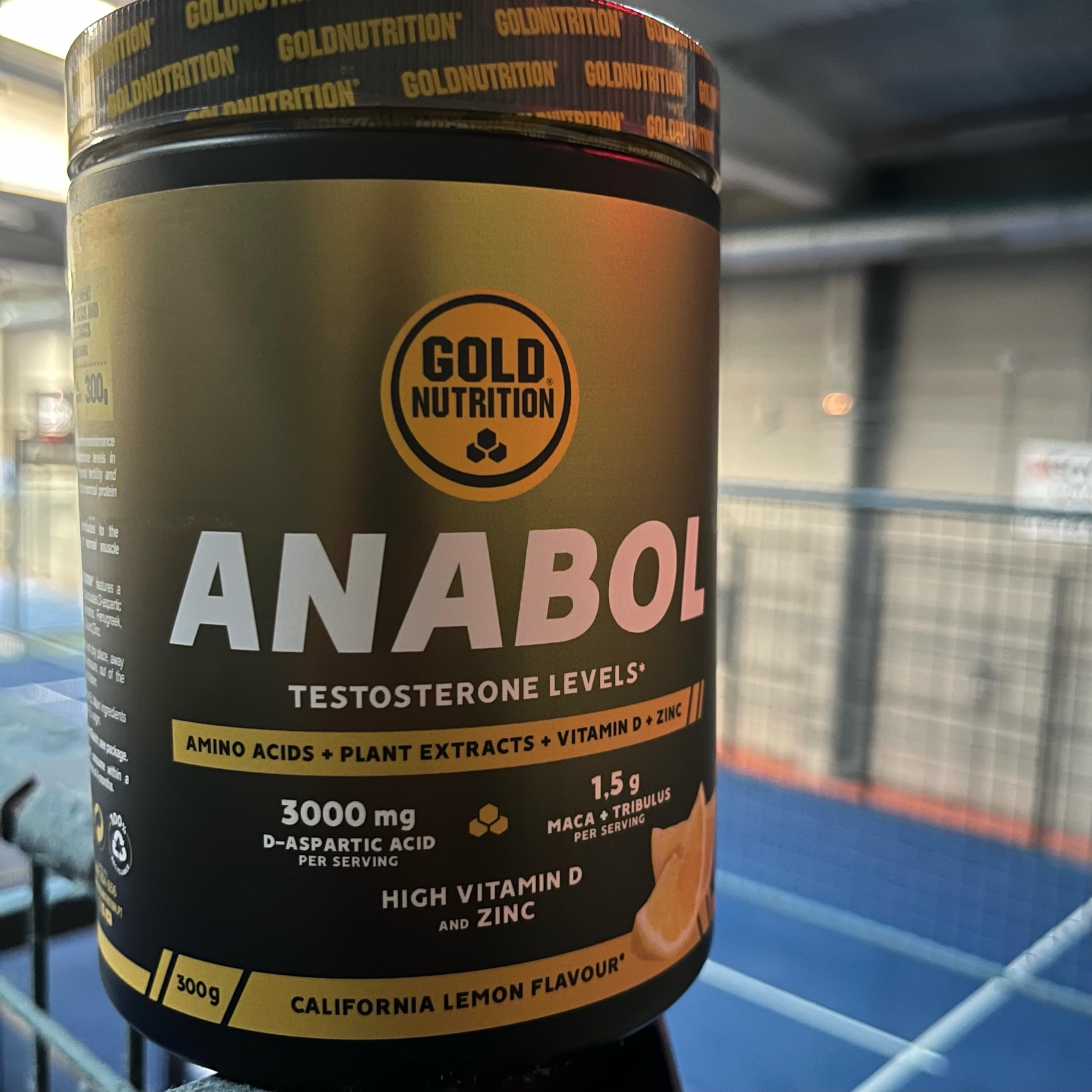 GoldNutrition Anabol |Sabor Limón | Bote de 300g en polvo | Fórmula Anabólica | Repón los niveles naturales de testosterona, combinados con zinc, vitamina D y ácido D-aspártico.