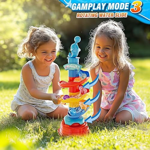 Miniatura 5 de Skirfy Aspersor de agua para niños, juguetes de agua 3 en 1 para niños y niñas, juego de pelota de atrapo, juego al aire libre, fiesta de verano en