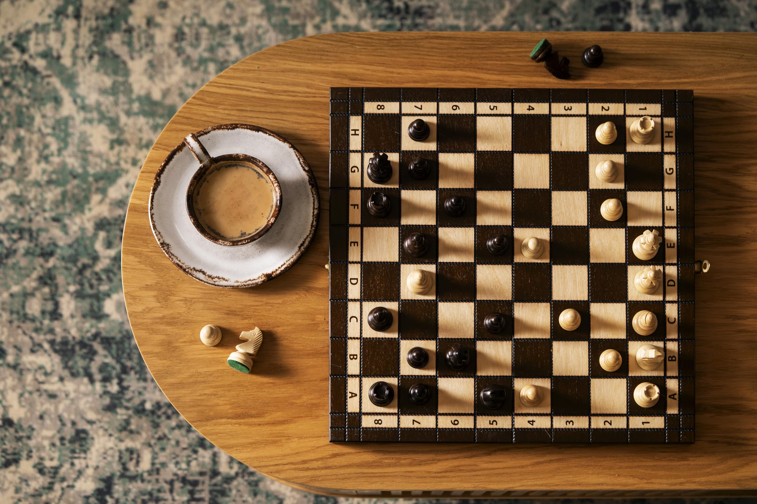 Sunrise Chess | Échecs Olympiques | Figurines Traditionnelles | Échiquier Peint à la Main | Bois Naturel | Résistant aux dommages | Cassette Pratique