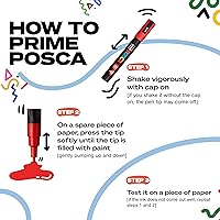 Vista 2 de Rotuladores multicolor Posca, rotuladores de pintura Mop'R Posca con punta redonda XXL de 3-19 mm para cualquier superficie, fórmula no tóxica Azul
