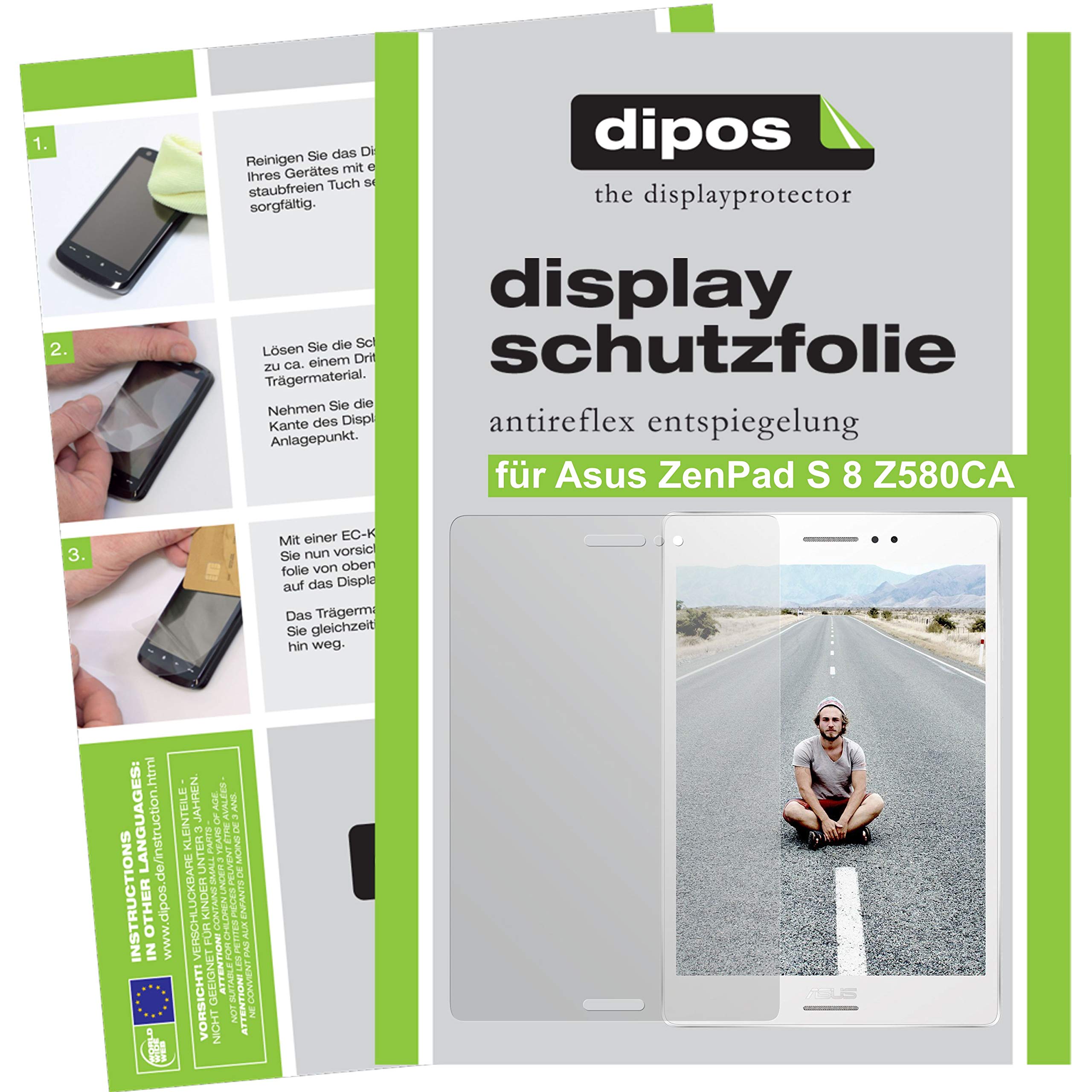 Dipos 2X Pellicola Protettiva Antiriflesso Per ASUS Z580 C-1 - Opaca, Anti Graffio, Made In Germany