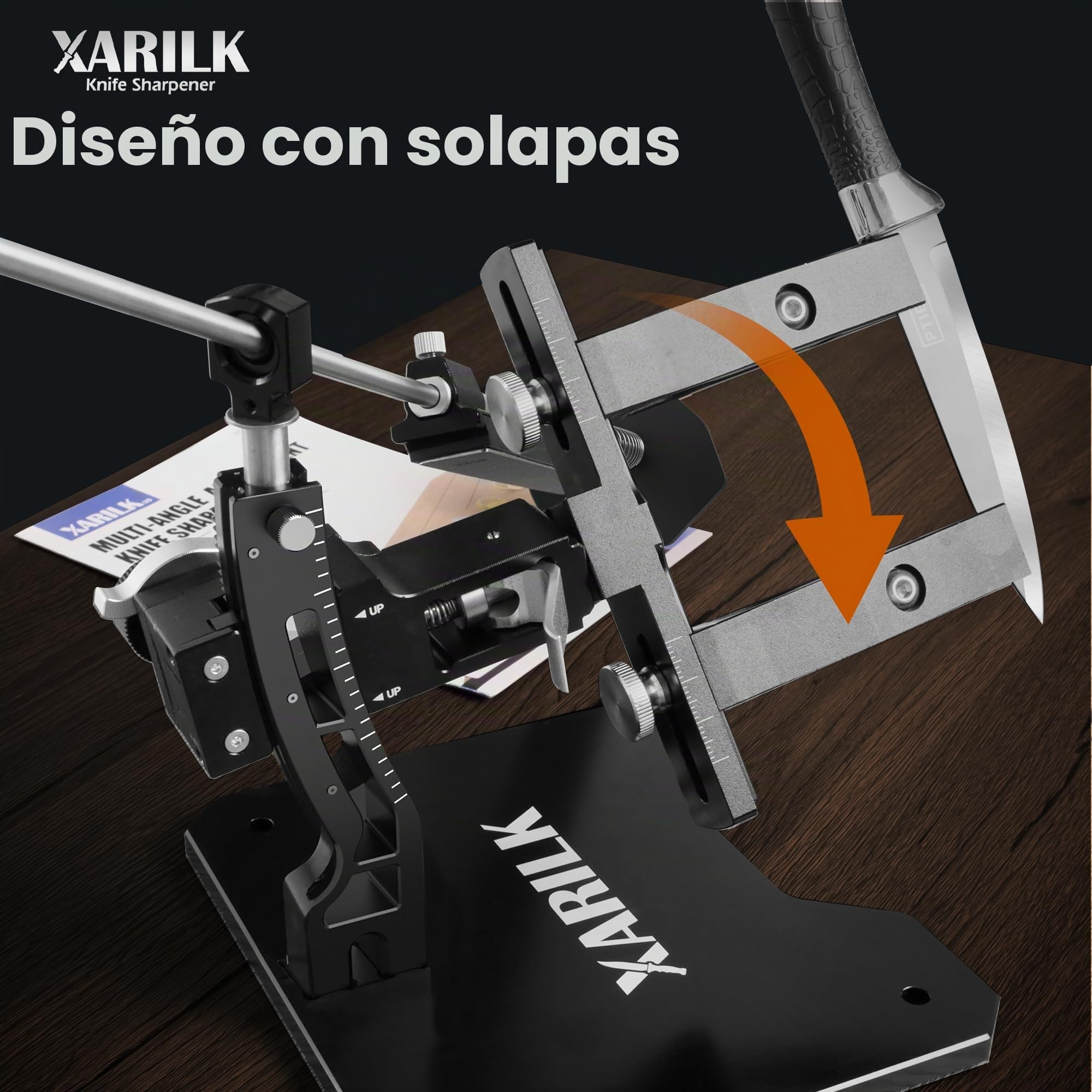 GEN3 - Sistema de afilado de cuchillos guiado, aluminio, afilador de cuchillos profesional, kit de afilado de cuchillos con 3 placas de diamante (320#, 800#, 2000#) para cuchillos de caza y