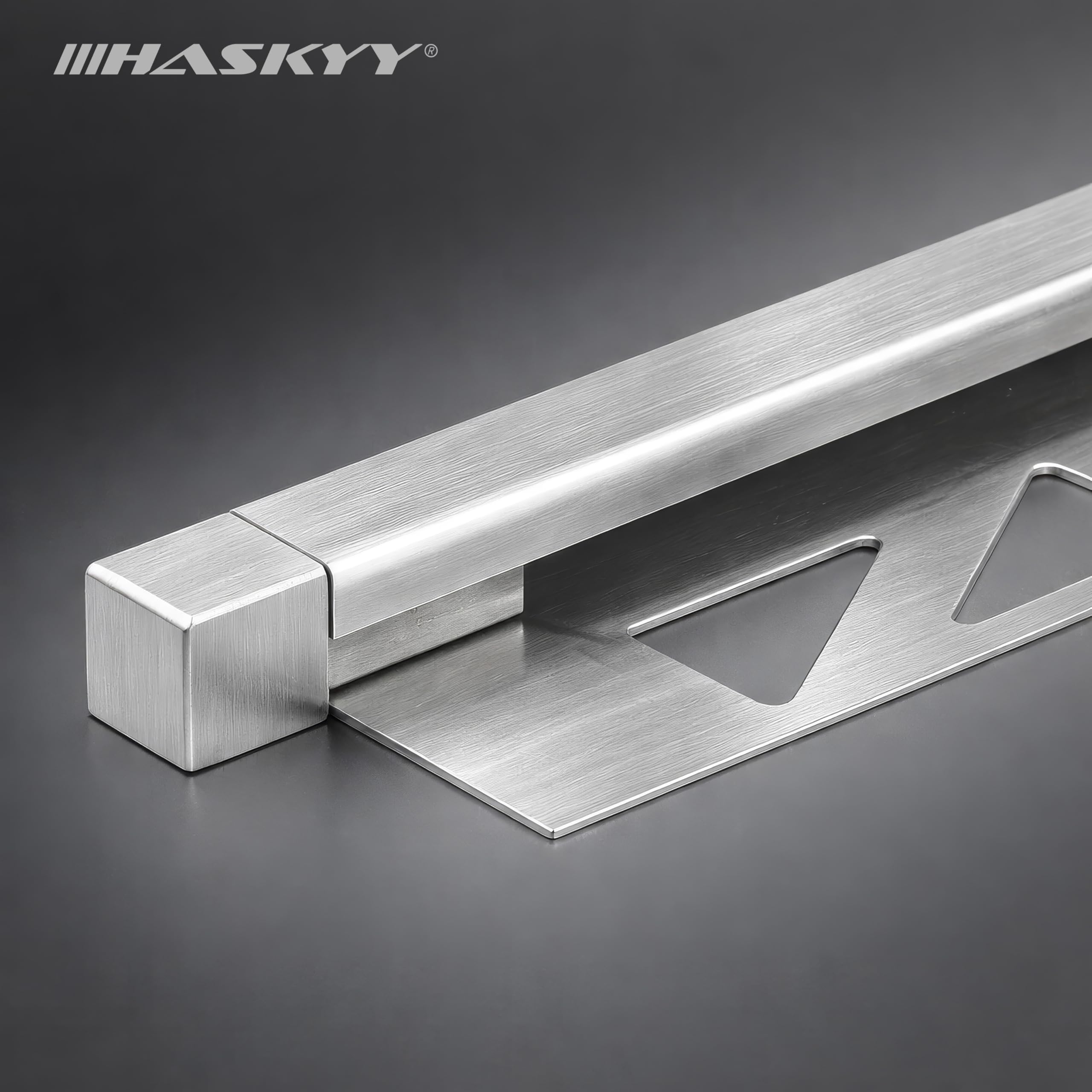 HASKYY Kątownik do listwy gresowej ze stali nierdzewnej V2A szczotkowany kwadratowy uniwersalny 11 mm