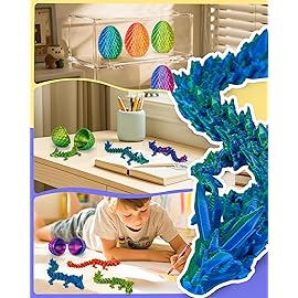 TBOLINE 4PCS 3D Printed Dragon Egg, Christmas Stocking Stuffers for Kids, Articulated Crystal Animals Fidget Toy