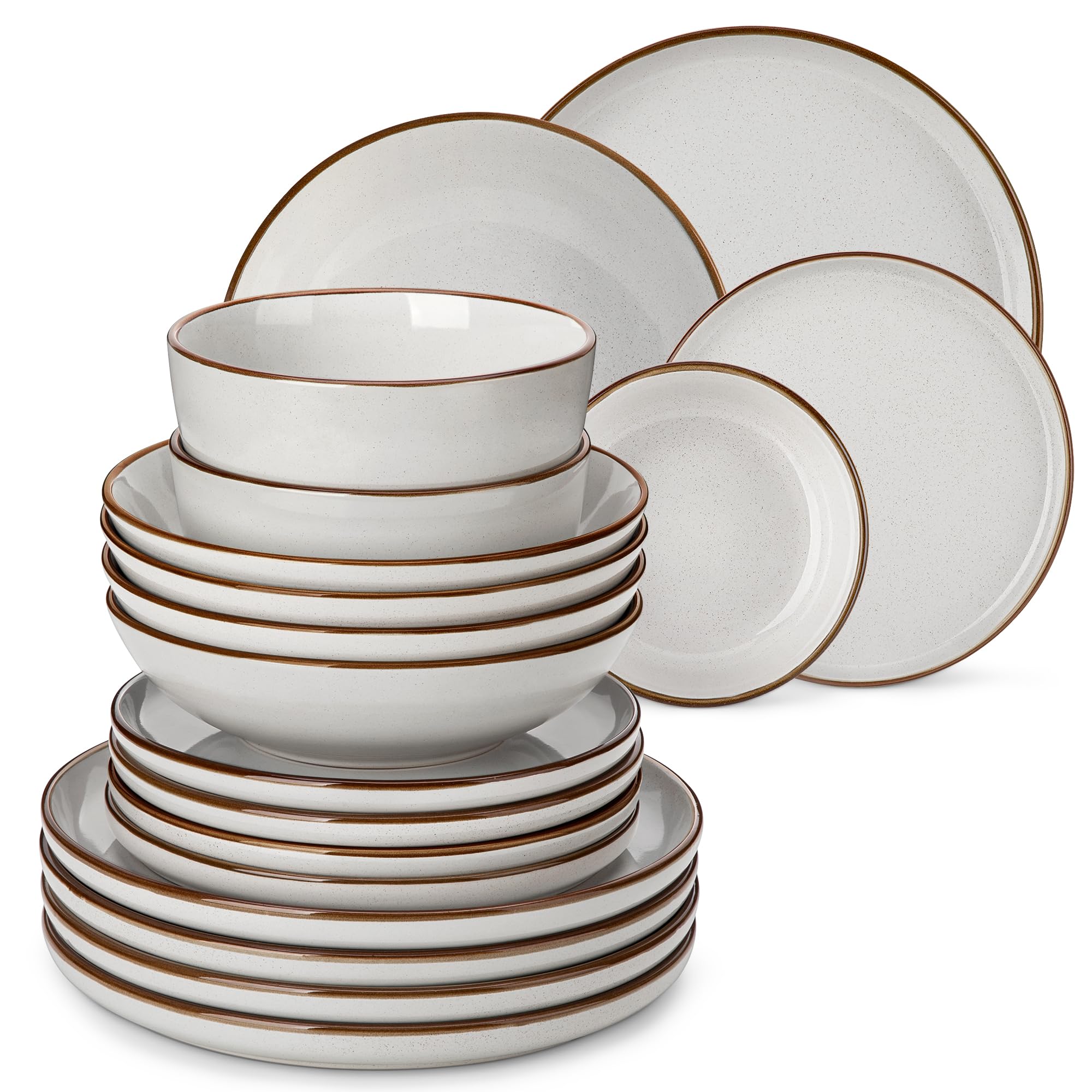 vancasso Loire Dinnerware Sets, 24 Piece Modern Grey Ceramics Dinner Sets for 6 People, Elegant Plates and Bowls Set Crockery Set, Dishwasher and Microwave Safe — image 1
