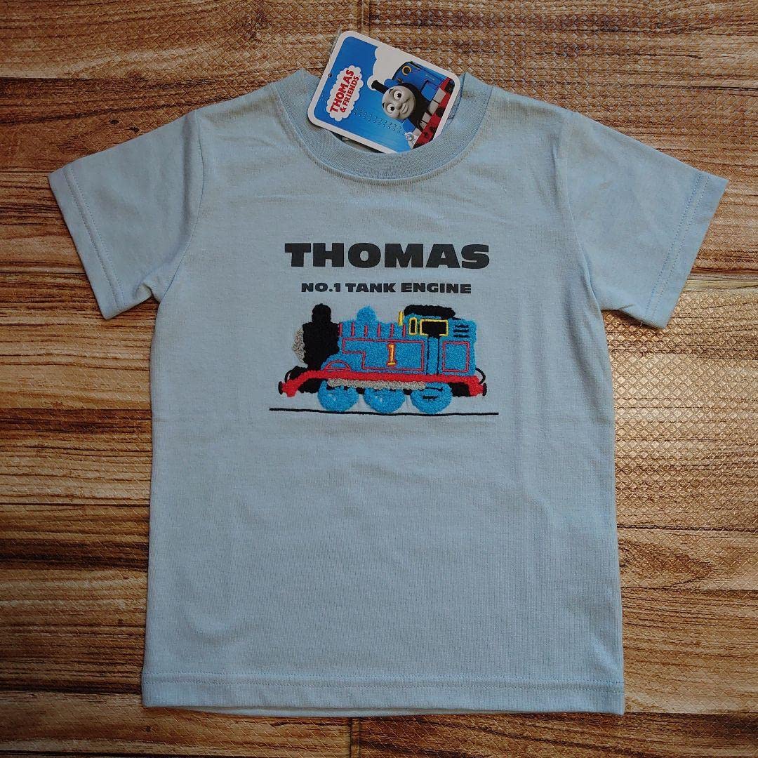 Amazon.co.jp: 機関車トーマス 刺繍 半袖 Tシャツ 男の子 水色 90 