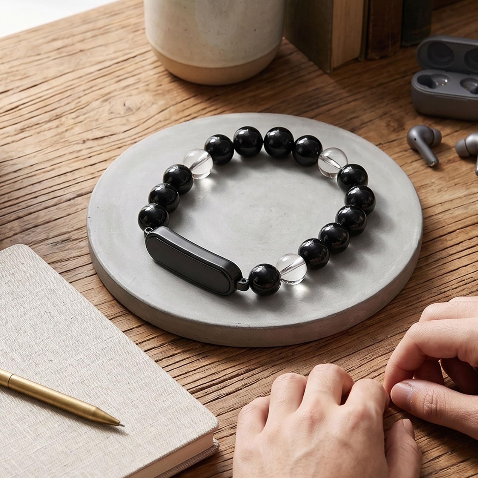 ASHATA Tracker d'activité avec Bracelet en Cristal Intelligent, étanche