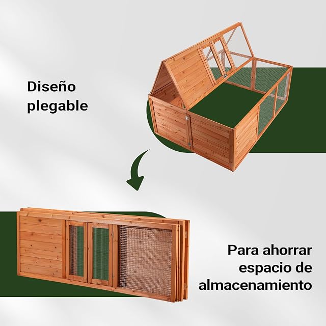 Foto 5 de 8 de Jaula Plegable para Conejos conejera abatible Animales pequeños Corral recinto Exterior Corredor