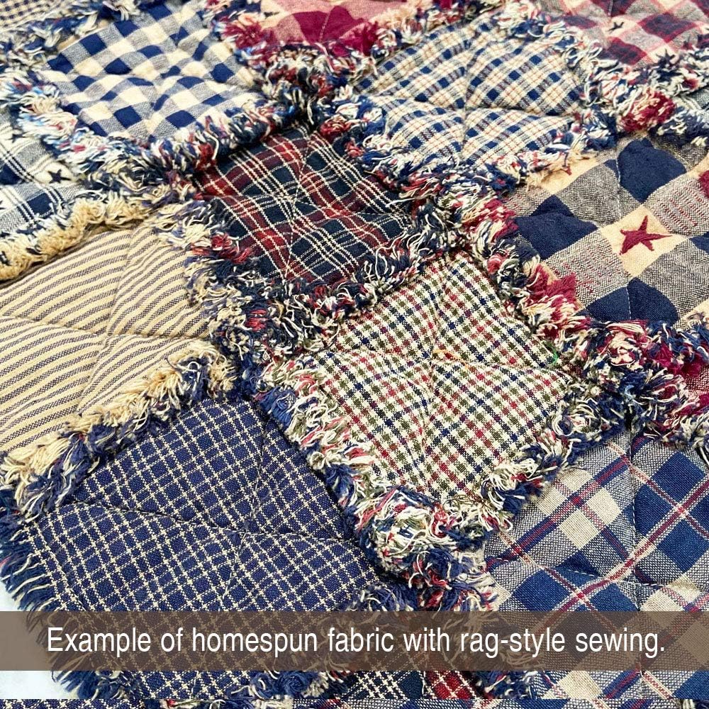 Heritage Navy Blue 1 Plaid Cotton Homespun Fabric by JCS - Sold by The Yard