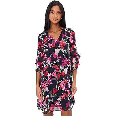 Платье Calvin Klein 3/4 Sleeve Floral Shift Shift Dress