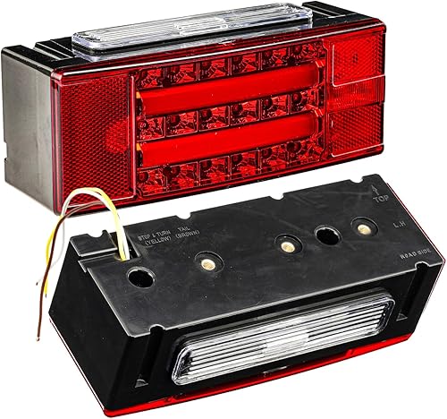 Miniatura 13 de KAX 19 luces LED traseras de remolque, luces laterales de color rojo y blanco, ámbar, lámpara de señal de giro integrada para ATV, camión, RV, 2