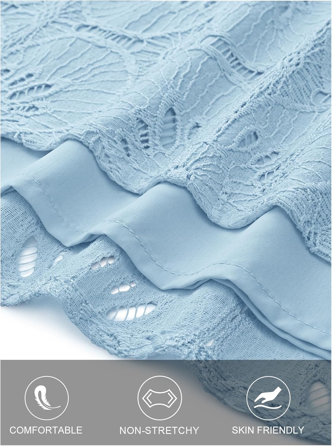 MEROKEETY Women's Eyelet Long Sleeve Shirts Tops Dressy Casual Fall Trendy Flower Lace Boho Crochet Blouses - Image 4