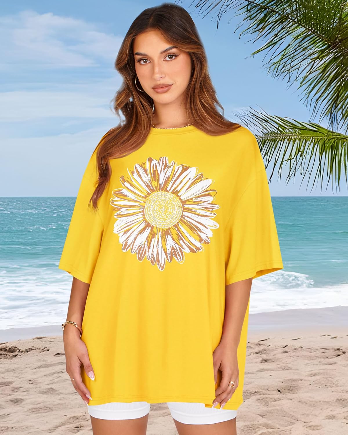 Oversized Tshirts for Women Summer Short Sleeve Round Neck Graphic Tee Shirt - Image 7