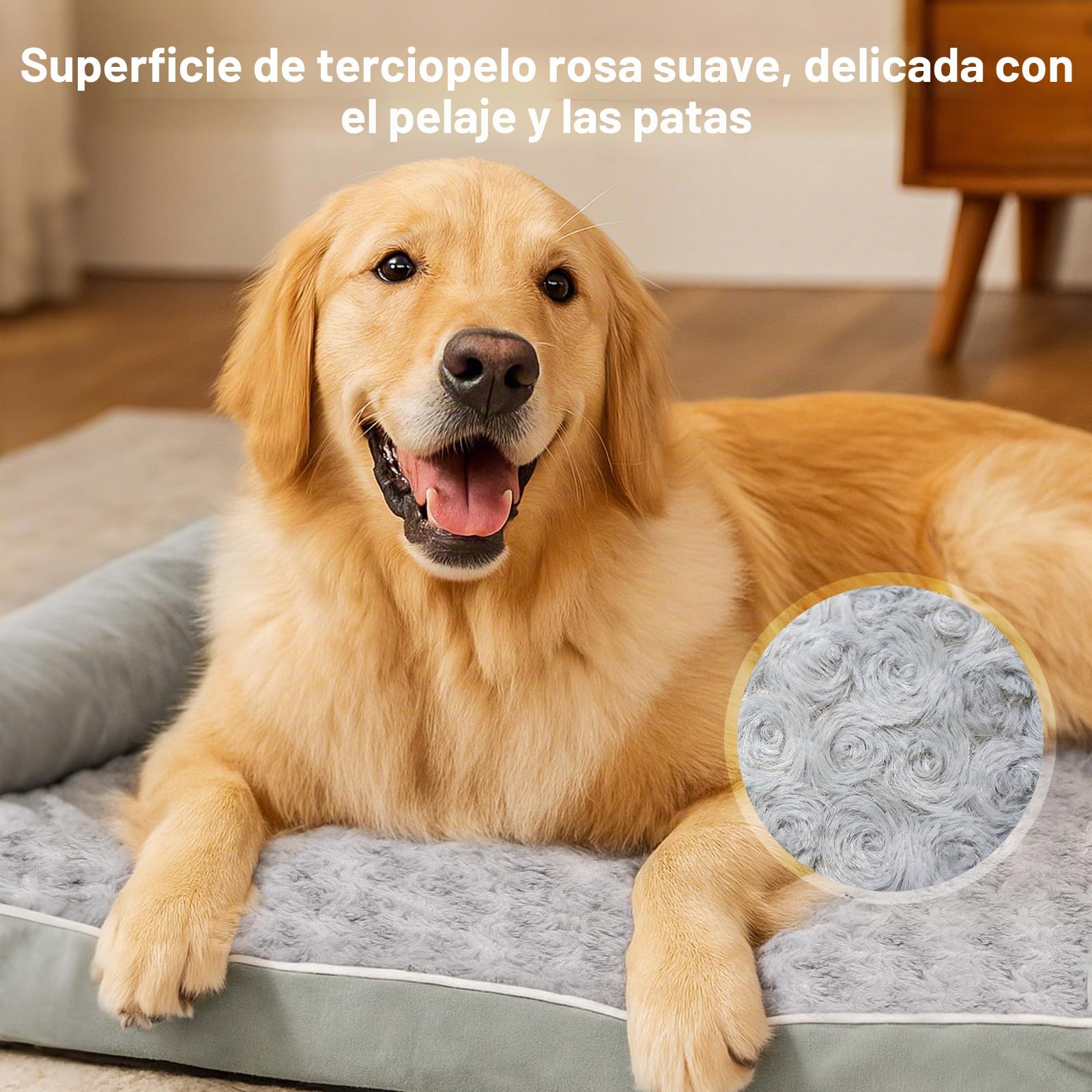 Cama Perros Ortopédica 105 x 75 x 20 cm | Cesta grande para perros, cojín ortopédico lavable, diseño de sofá, antideslizante e impermeable, gris claro