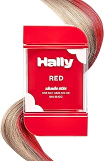 Hally Hair Temporary Hair Color, Shade Stix (Red) - Halloween Hair Makeup Accessories for Kids, Teens & Adults - 12 ml Washable Hair Chalk & Dye for Festivals, Sporting Events & Parties