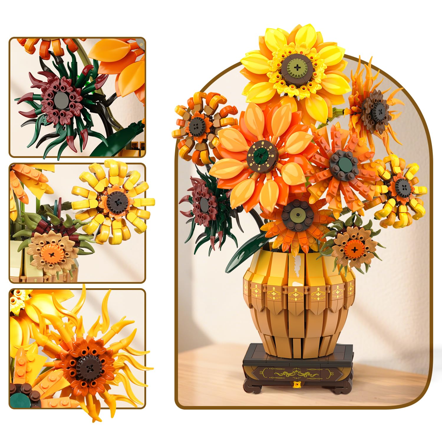 k.fsoon☆ Amazon.com: PLAXSOON Sunflower Building Set with Lights Vase