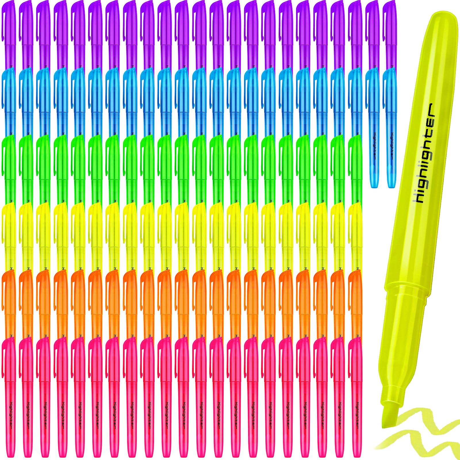 Textmarker, 240 Stück, verschiedene Farben, Textmarker, Keilspitze, Textmarker, Stifte für Schule, Klassenzimmer, Büro (240)