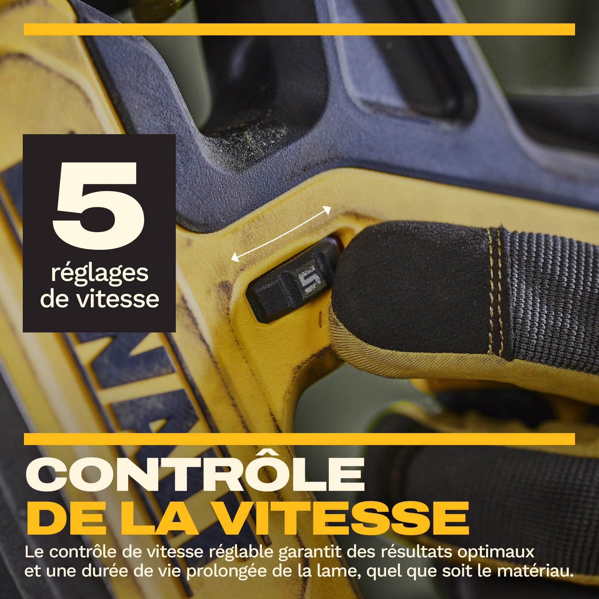 DEWALT Scie à ruban compacte 18V XR Brushless, outil seul, DCS378N-XJ