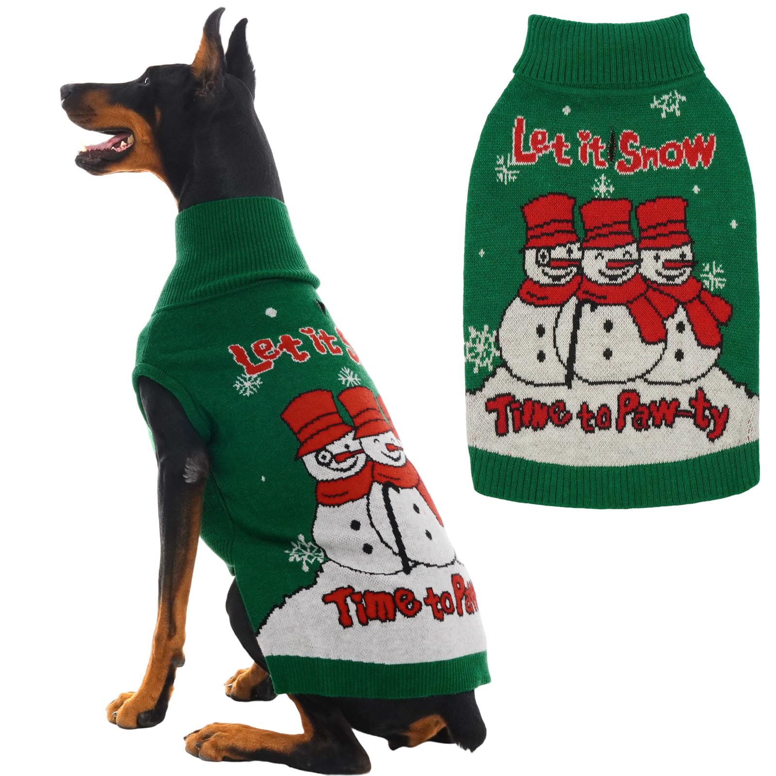 Pull de Noël pour chien de grande taille fille et garçon vêtement hiver avec col roulé