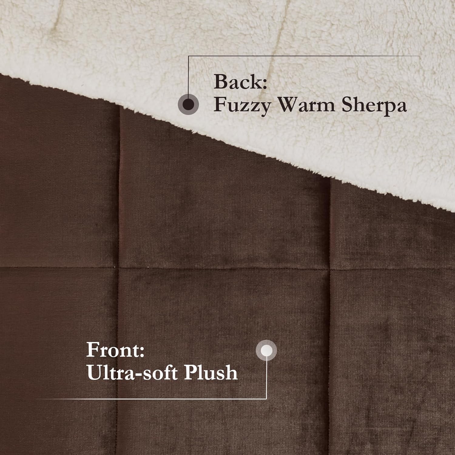 Woolrich Reversible Comforter Set Ultra Soft Plush to Sherpa, Down Alternative, Cold Weather Winter Warm Bedding, with Matching Sham, Decorative Pillow Brown/Ivory Full/Queen 4 Piece