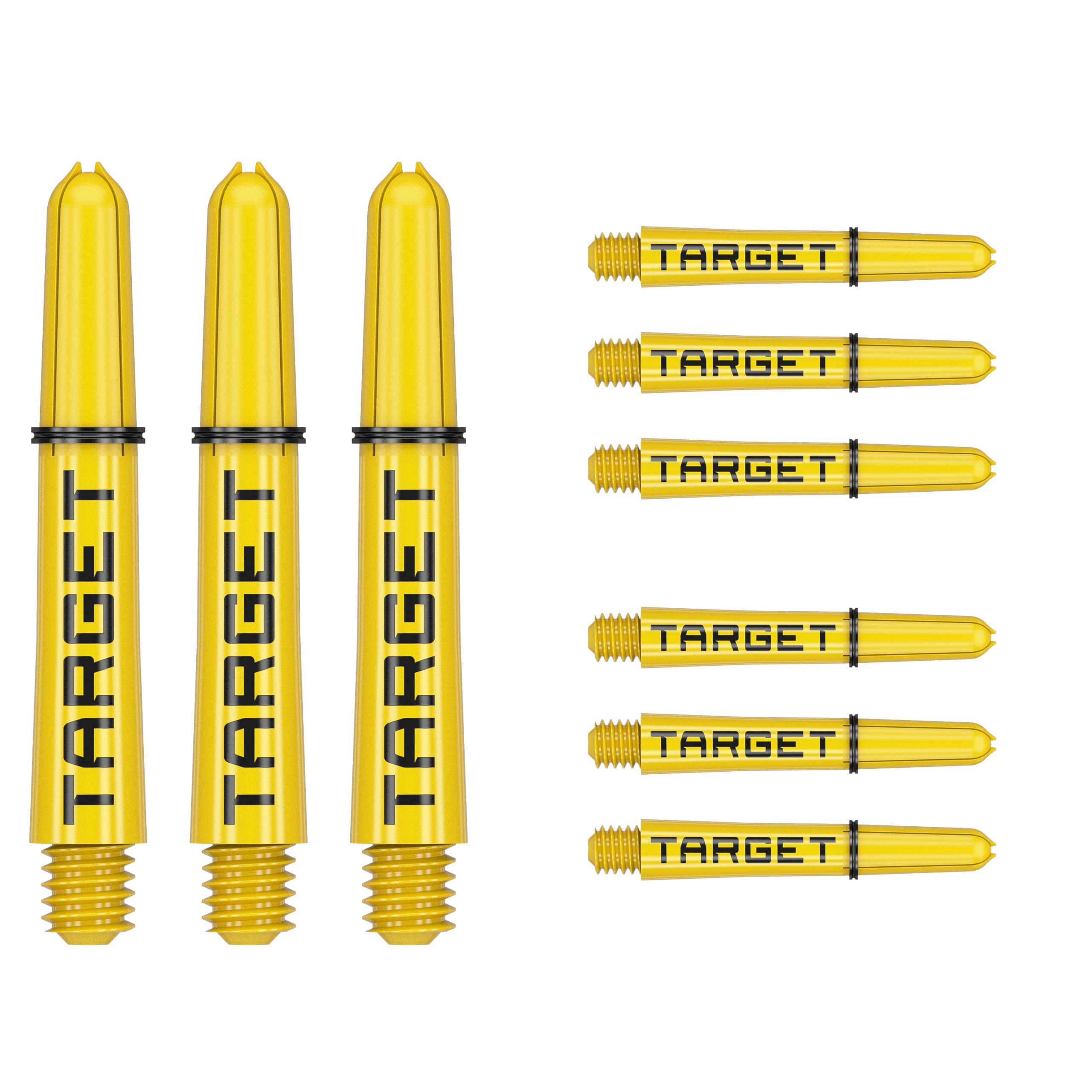 Target Darts Pro Grip Tag Shaft (9 Pack) Multipack Shafts, Professional Dart Accessories, Dart Shaft Set – Black & Yellow, Short Length(33.5mm) — image 1